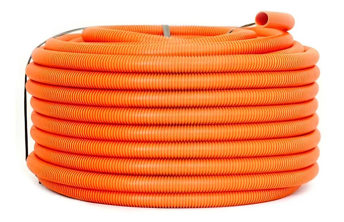 Conduite corrugado reforçado laranja 3/4 50mts